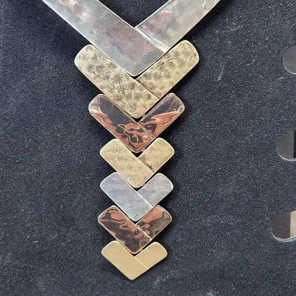 Robert Lee Morris RLM Studio Soho collection Collar Necklace Hammered Finish - Picture 2 of 9